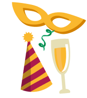 Colorful party hats for private celebrations - art parties in Austin, Cedar Park and Round Rock