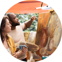 Custom collage Canvas for front office- collaborative team work Painting