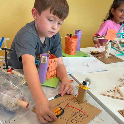 STEM Day Camp student artwork at Nili's Art Studio, Cedar Park