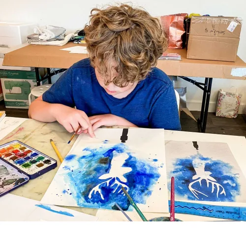 Meridian Special Camp student artwork at Nili's Art Studio, Cedar Park
