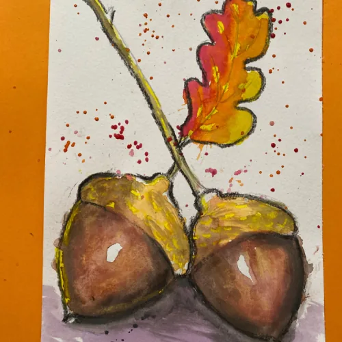 October Fall Camp student artwork at Nili's Art Studio, Cedar Park