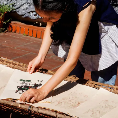 Printmaking student artwork at Nili's Art Studio, Cedar Park